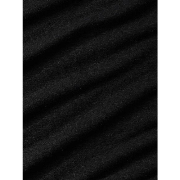 Athleta S Getaway V-Neck Linen Blend Tee Black Small - Picture 3 of 6